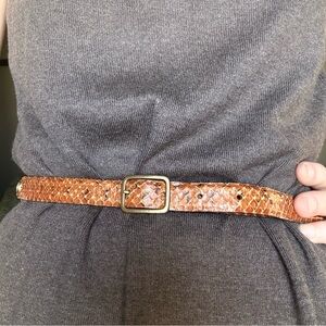 Vintage Italian Snakeskin Belt Womens Small Brown